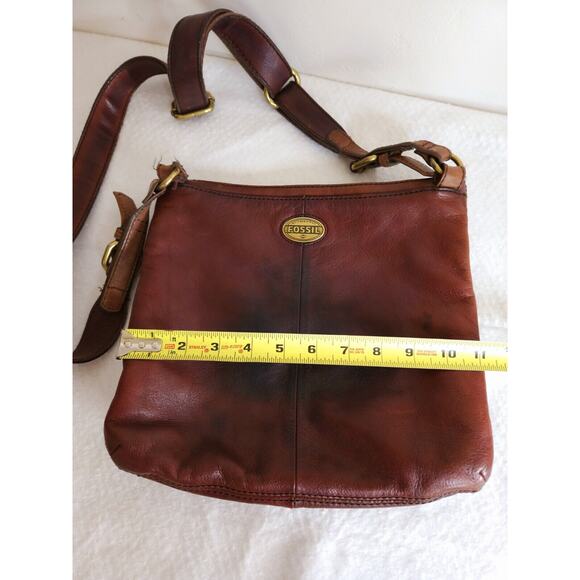 Fossil Brown Leather Crossbody Bag - Picture 12 of 12